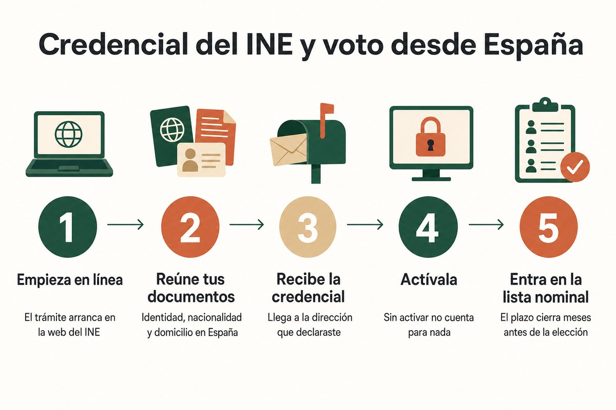 Credencial del INE y voto desde España