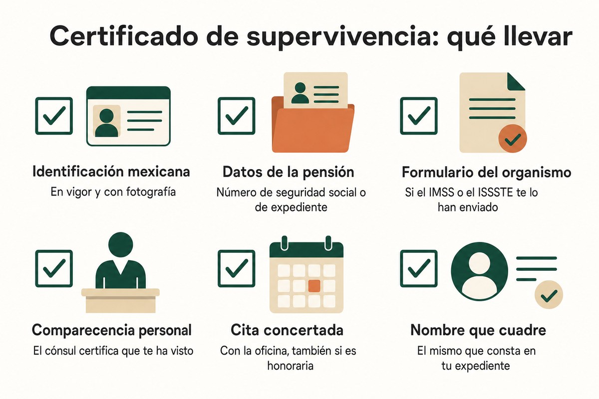 Certificado de supervivencia: qué llevar