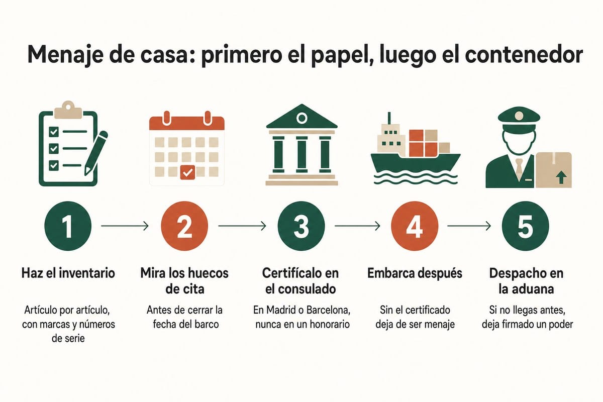 Menaje de casa: primero el papel, luego el contenedor